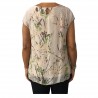 LA FEE MARABOUTEE blusa donna cipria fantasia 70% viscosa 30% seta MADE IN ITALY