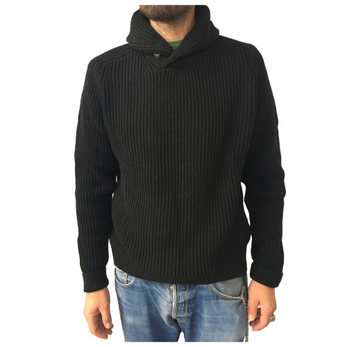 LEE maglia uomo coste inglesi nera mod L84WAMDF PREMIUM SHAWL PULL 100% cotone
