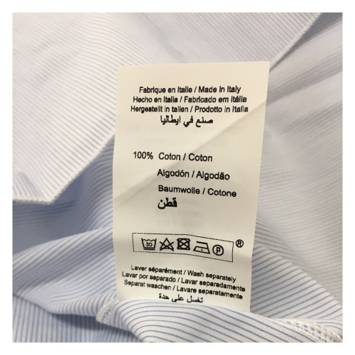 LA FEE MARABOUTEE camicia donna righe bianco/celeste 100% cotone MADE IN ITALY