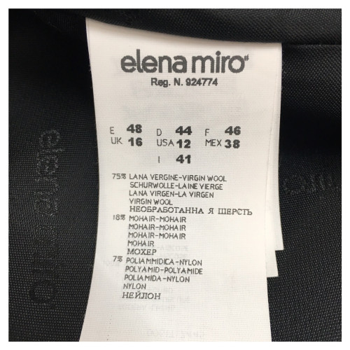 ELENA MIRÒ woman coat white / black herringbone length 107 cm