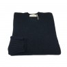 DELLA CIANA maglia uomo girocollo nero/blu 70% lana 30% cashmere MADE IN ITALY