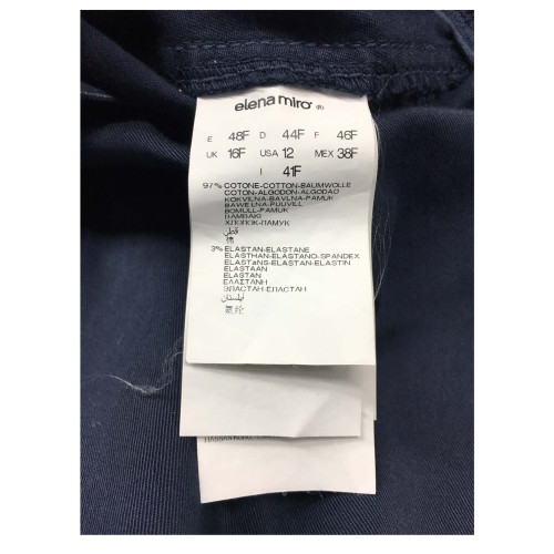 ELENA MIRÒ pantalone donna blu con elastico in vita 97% cotone 3% elastan