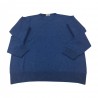 FERRANTE man light blue mesh crewneck 100% cashmere TODD & DUNCAN MADE IN ITA