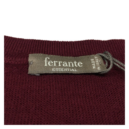 FERRANTE cardigan uomo bordeaux  100% lana MADE IN ITALY