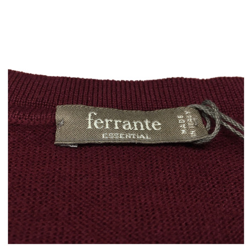FERRANTE man bordeaux cardigan 100% wool MADE IN ITALY