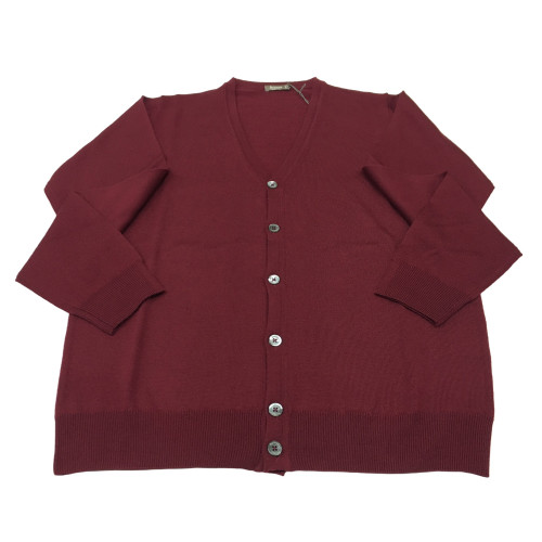 FERRANTE cardigan uomo bordeaux  100% lana MADE IN ITALY