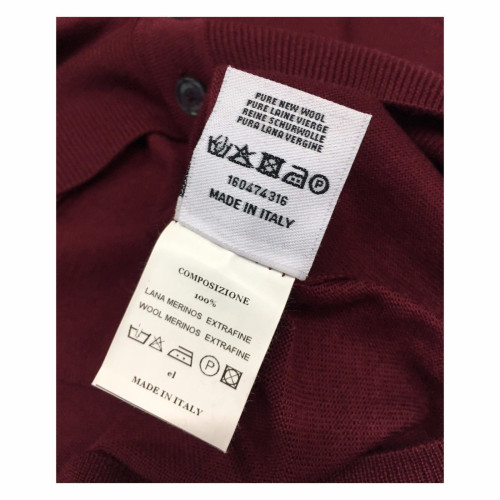 FERRANTE cardigan uomo bordeaux  100% lana MADE IN ITALY