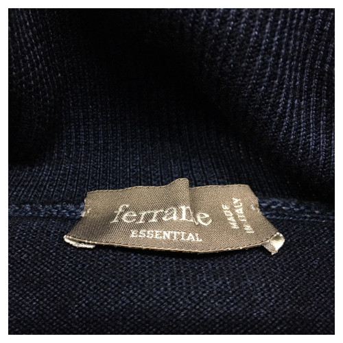 FERRANTE man blue mélange dyed roll neck men 100% wool MADE IN ITALY