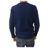 IRISH CRONE maglia uomo blu/verde/bluette 75% lana 7% mohair MADE IN ITALY