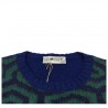 IRISH CRONE maglia uomo blu/verde/bluette 75% lana 7% mohair MADE IN ITALY