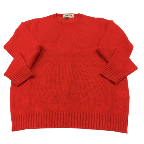 IRISH CRONE man red sweater 100% wool MADE IN ITALY