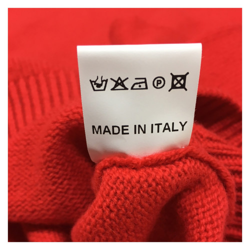 IRISH CRONE maglia uomo rosso 100% lana MADE IN ITALY