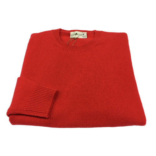 IRISH CRONE man red sweater 100% wool MADE IN ITALY