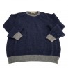 IRISH CRONE man wool denim/gray sweater  MADE IN ITALY