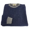 IRISH CRONE man wool denim/gray sweater  MADE IN ITALY