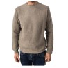 FERRANTE maglia uomo girocollo tortora lavorazione riso 90% lana 10% cashmere MADE IN ITALY