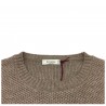 FERRANTE maglia uomo girocollo tortora lavorazione riso 90% lana 10% cashmere MADE IN ITALY