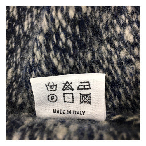 PANICALE man blue/ice cardigan with zip  100% cashmere MADE IN ITALY