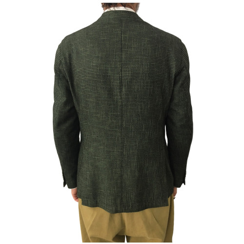 L.BM 1911green/black men's jacket 43% cotton 40% wool 17% polyamide