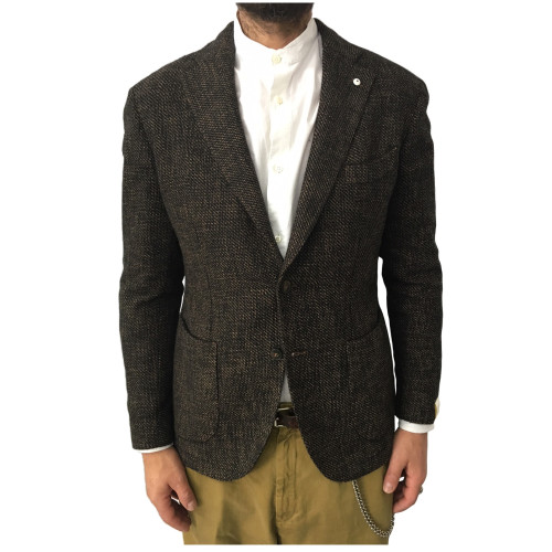 L.BM 1911 men's black/brown jacket 80% cotton 20% wool