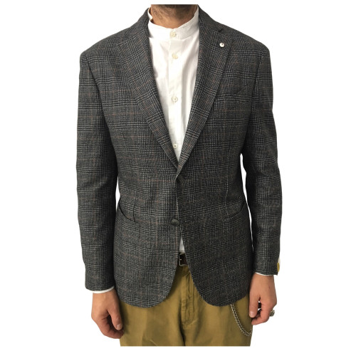 L.BM 1911 men's black/gray/brown jacket wool 2887