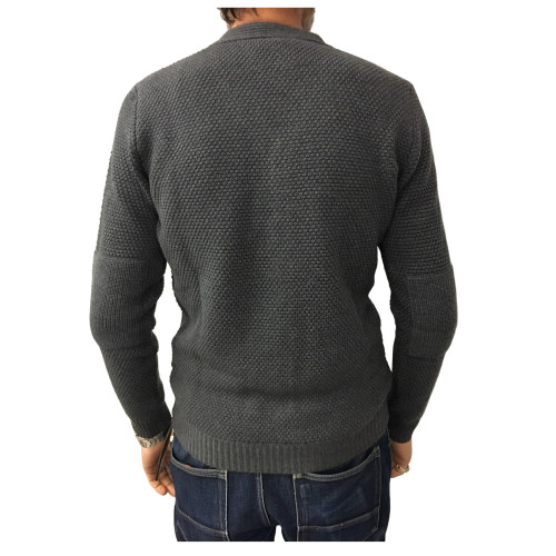 GRP cardigan man gray 100% wool MADE IN ITALY