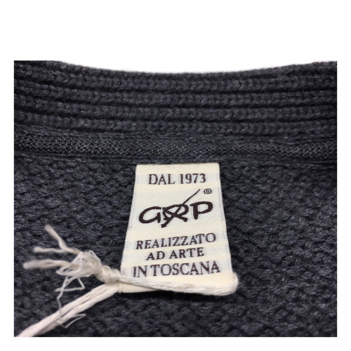 GRP cardigan man gray 100% wool MADE IN ITALY