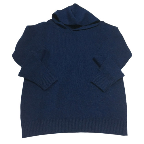 IRISH CRONE maglia uomo con cappuccio blu chiaro 100% lana MADE IN ITALY