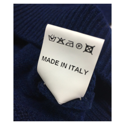 IRISH CRONE maglia uomo con cappuccio blu chiaro 100% lana MADE IN ITALY