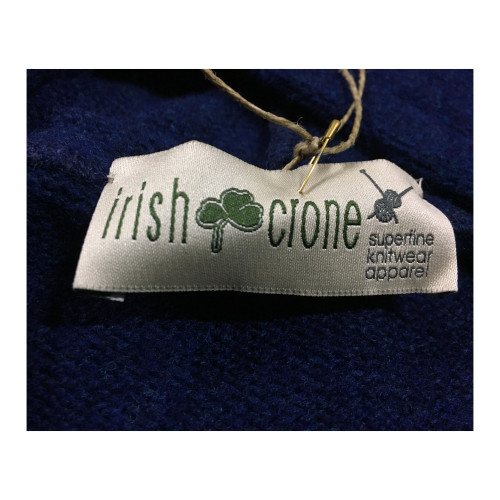 IRISH CRONE maglia uomo con cappuccio blu chiaro 100% lana MADE IN ITALY