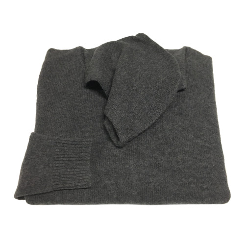 IRISH CRONE maglia uomo con cappuccio grigio 100% lana MADE IN ITALY