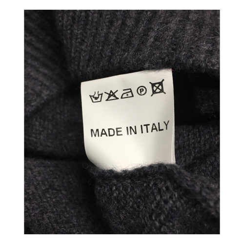 IRISH CRONE man gray sweater 100% wool MADE IN ITALY