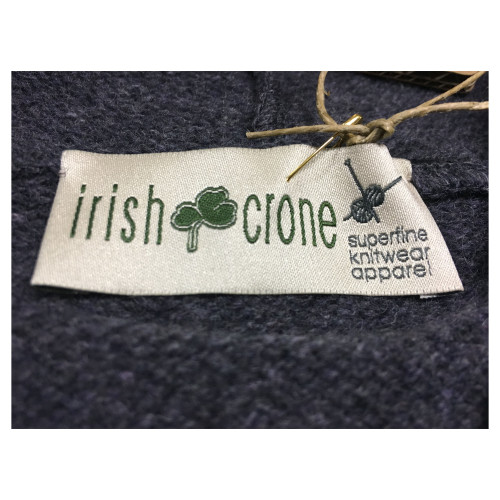 IRISH CRONE maglia uomo con cappuccio grigio 100% lana MADE IN ITALY