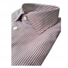BRANCACCIO camicia uomo manica lunga riga bianco bordeaux