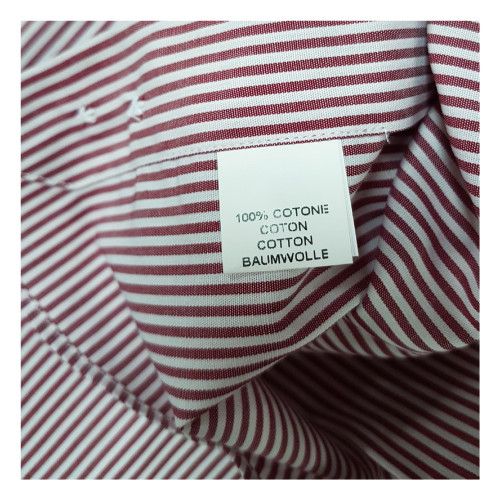 BRANCACCIO camicia uomo manica lunga riga bianco bordeaux