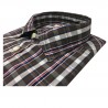 BRANCACCIO camicia uomo manica lunga quadri moro 74% cotone 20% poliammide 6% elastomero