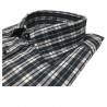 BRANCACCIO camicia uomo manica lunga quadri grigio 100% cotone