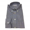 BRANCACCIO shirt botton-down shirt blue / maroon shirt 100% cotton