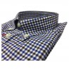 BRANCACCIO camicia uomo botton-down quadri azzurro/moro