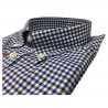 BRANCACCIO shirt botton-down shirt blue / maroon shirt 100% cotton