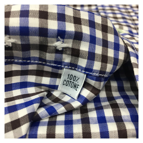 BRANCACCIO camicia uomo botton-down quadri azzurro/moro