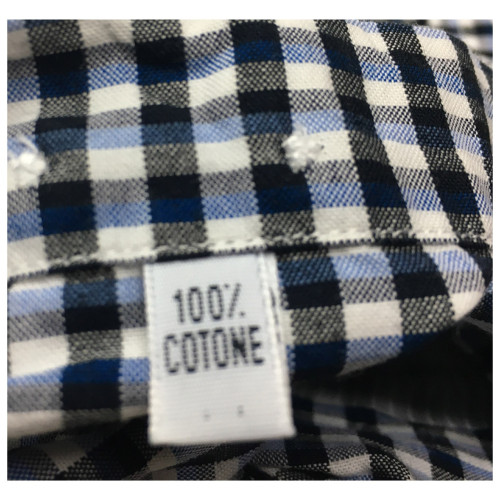 BRANCACCIO camicia uomo quadri blu/azzurro 100% cotone DOPPIO RITORTO