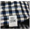BRANCACCIO camicia uomo quadri blu/azzurro 100% cotone DOPPIO RITORTO