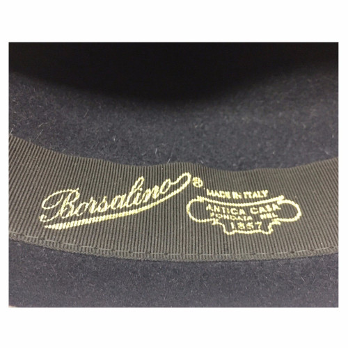 BORSALINO man blue hat 100% feltro wool mod 490029 MARENGO MADE IN ITALY