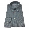 BRANCACCIO camicia uomo botton-down quadretti blu/verde 100% cotone