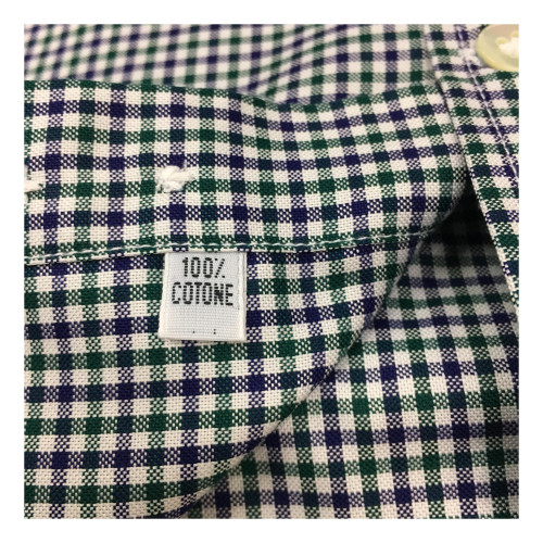 BRANCACCIO camicia uomo botton-down quadretti blu/verde 100% cotone