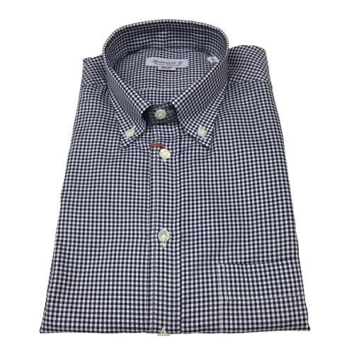 BRANCACCIO shirt man white/blue 100% cotton botton-down