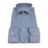 BRANCACCIO camicia uomo celeste 100% cotone DOPPIO RITORTO