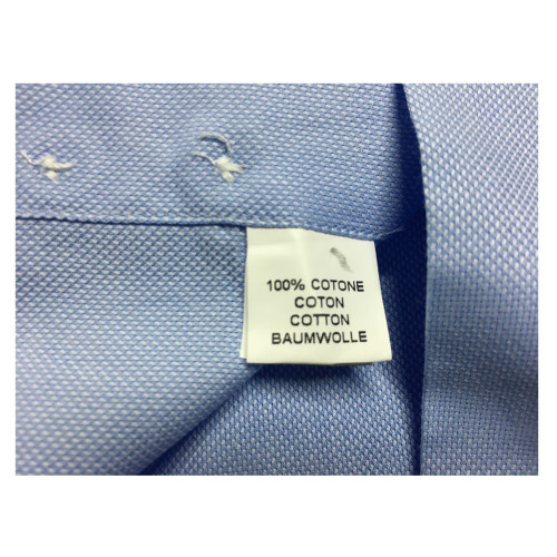 BRANCACCIO camicia uomo celeste 100% cotone DOPPIO RITORTO