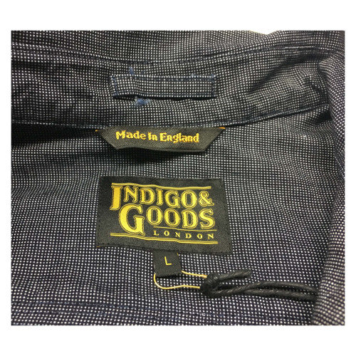 INDIGO AND GOODS man blue/white mod ALDINGTON SHIRT 100% cotton MADE IN ENGLAND